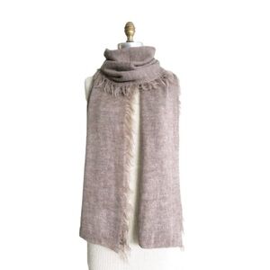 LATIERRA Sierra Hand-brushed Baby Alpaca Scarf in taupe